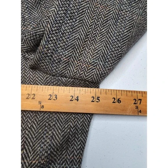 Hart Schaffner Marx Tweed Blazer Mens 48R Gray Wool Sports Coat Jacket 2 Buttons